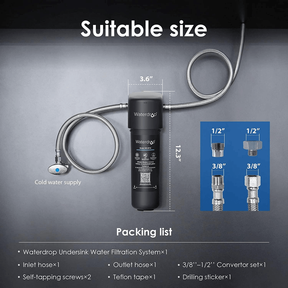 Water Filtration System WaterDrop Water Filter | Under Sink Direct Connect Filtration System